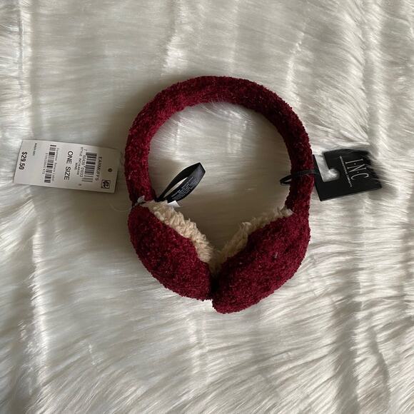 NWT INC International Concepts Womens Burgundy Earmuffs- One Size - Picture 2 of 5